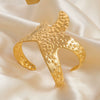 Vintage Animals Starfish Stainless Steel 18K Electroplated Hammer Bracelet For Women