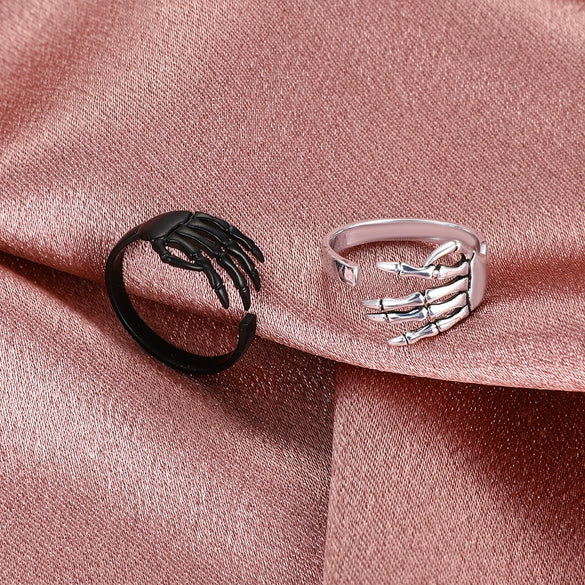 Vintage Antique Open Claw Punk Gothic Adjustable Ring For Women In Alloy With Geometric Pattern And Electroplating