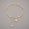 Vintage Baroque Purple Pearl Women's Necklace With Geometric Pattern Handmade And Adjustable Ot Buckle