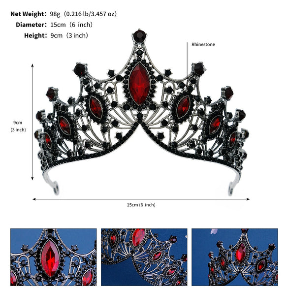 Vintage Baroque Rhinestone Crown Headpiece For Women Luxury Bridal Wedding Hair Accessory With Elegant Retro Detailing