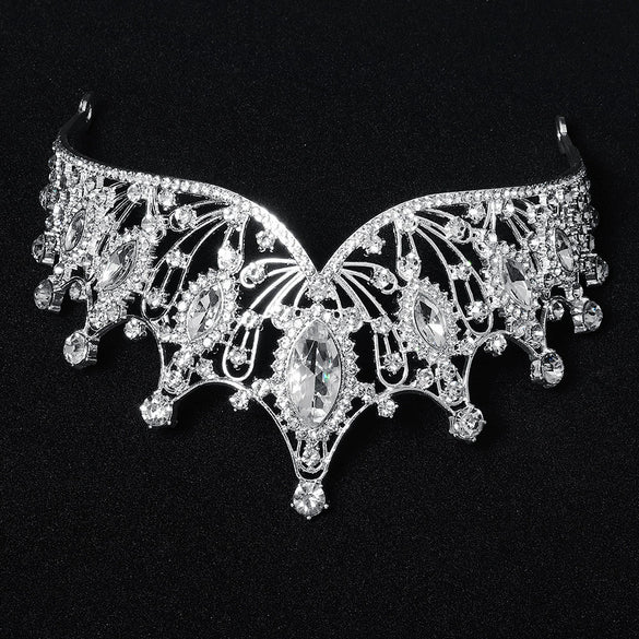 Vintage Baroque Rhinestone Crown Headpiece For Women Luxury Bridal Wedding Hair Accessory With Elegant Retro Detailing