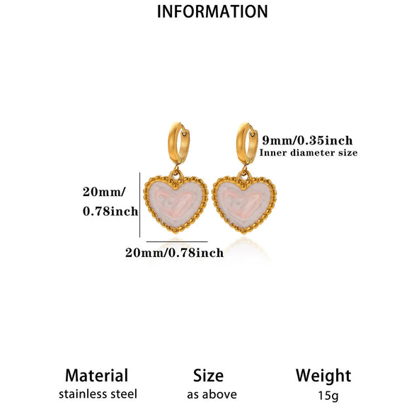 Vintage Carved Black Double Layer Heart Earrings With Zircon Accents And Oil Drop Finish For Women With Stainless Steel Posts