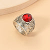 Vintage Carved Floral Glazed Alloy Joint Ring Exaggerated Index Finger Statement Ring For Unisex Fashion