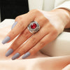 Vintage Carved Floral Glazed Alloy Joint Ring Exaggerated Index Finger Statement Ring For Unisex Fashion