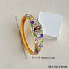Vintage Cloisonné Enamel Filigree Open Bangle Bracelet With Hollow Design Floral Pattern And Plated Finish