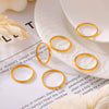 Vintage Cool Style Glossy Titanium Steel Women's Ring With Geometric Design 18K Gold Plated