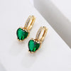 Vintage Copper 18k Gold Plated Zircon Geometric Heart Shape Earrings