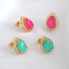 Vintage Copper Earrings And Necklaces With Love Water Drops Bells Pattern Electroplated