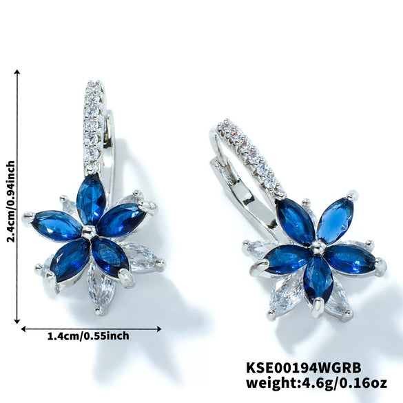Vintage Copper Lotus Zircon Earrings