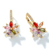 Vintage Copper Lotus Zircon Earrings