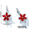 Vintage Copper Lotus Zircon Earrings