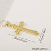 Vintage Cross Necklace Copper Plated Real Gold Microinlaid Zircon Pendant Accessories Geometric Style