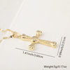 Vintage Cross Necklace Copper Plated Real Gold Microinlaid Zircon Pendant Accessories Geometric Style