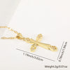 Vintage Cross Necklace Copper Plated Real Gold Microinlaid Zircon Pendant Accessories Geometric Style