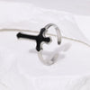 Vintage Cross Oil Dropping Titanium Steel Ring Electroplated Unisex Simple All Match Ring