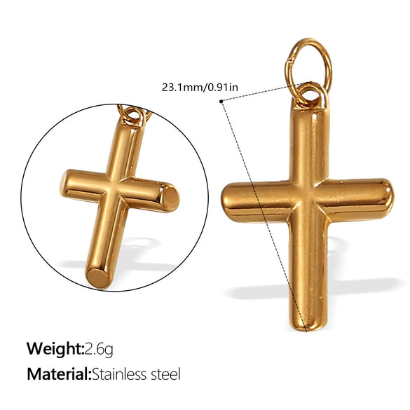 Vintage Cross Pendant Necklace 316L Stainless Steel Electroplating Fashion Jewelry For Female