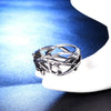 Vintage Crown Branch Ring Geometric Stainless Steel Design With Oiled Finish For Men And Women