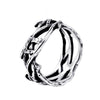 Vintage Crown Branch Ring Geometric Stainless Steel Design With Oiled Finish For Men And Women