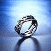 Vintage Crown Branch Ring Geometric Stainless Steel Design With Oiled Finish For Men And Women