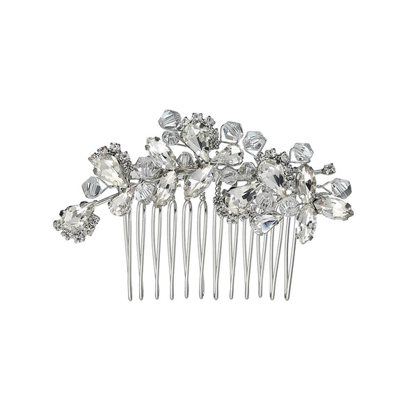 Vintage Crystal Rhinestone Heart Hair Comb Bridal Wedding Hair Accessory Handmade Electroplated Headpiece For Women