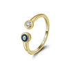 Vintage Design S925 Sterling Silver Evil Eye Ring Opening Adjustable