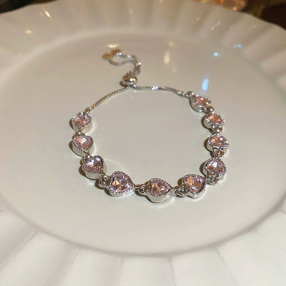 Vintage Diamondstudded Flower Copper Plastic Women's Bracelet