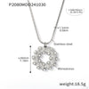 Vintage Donut Rhinestone Earrings And Double Layer Necklace Set In Stainless Steel With Electroplating For Women
