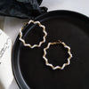 Vintage Elegant Geometric Pearl Wrapped Metal Earrings With Electroplated Finish Trendy Fashion Jewelry