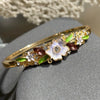 Vintage Enamel Flower Bracelet For Women Delicate Floral Jewelry With Sparkling Diamond Accents And Plated Finish