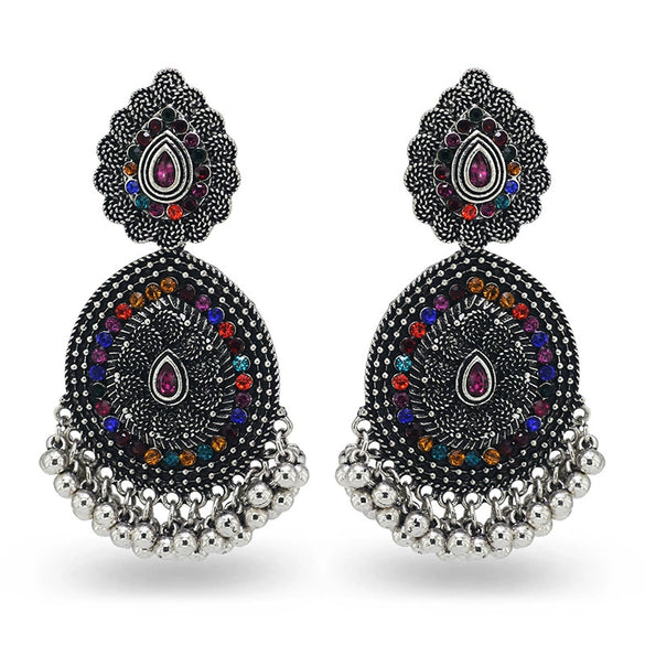 Vintage Ethnic Style Bell Tassel Water Drop Earrings For Women Alloy Material