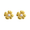 Vintage Exaggerated Geometric Flower Earrings For Women Electroplated Copper Statement Jewelry