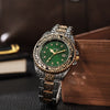 Vintage Fashion Gold Alloy And Stainless Steel Carved Round Dial Men's Quartz Watch