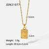 Vintage Fashion Ins Wind Stainless Steel And Titanium Steel Necklace With Square Embossed Angel Pendant And Geometric Design 18K Gold Electroplated