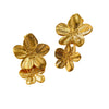 Vintage French Palace Style Stainless Steel Petal Tassel Metal Earrings For Women With Electroplating