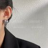 Vintage French Retro Geometric Triangle Copper Enamel Earrings For Women Elegant Electroplated Court Style Fashion Jewelry