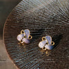 Vintage French Retro Geometric Triangle Copper Enamel Earrings For Women Elegant Electroplated Court Style Fashion Jewelry