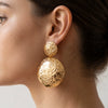 Vintage Geometric Circular Drop Earrings With Hammered Textured Iron Alloy And Stainless Steel Posts For Women Wholesale