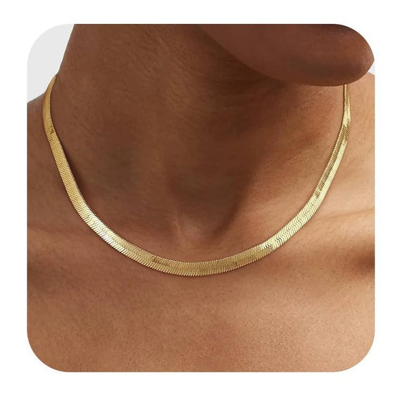 Vintage Geometric Copper Cuban Chain Necklace For Women Light Luxury Electroplated Fashion Necklace