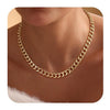 Vintage Geometric Copper Cuban Chain Necklace For Women Light Luxury Electroplated Fashion Necklace