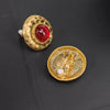 Vintage Geometric Cross Ear Clip Earrings With Round Pearl Accents Medieval Style Electroplated Alloy Jewelry For Women