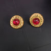 Vintage Geometric Cross Ear Clip Earrings With Round Pearl Accents Medieval Style Electroplated Alloy Jewelry For Women