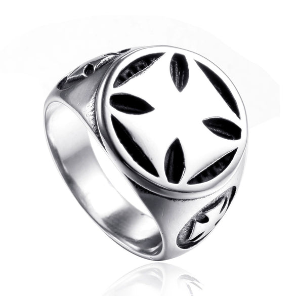 Vintage Geometric Cross Ring For Men And Unisex Titanium Steel Stainless Steel Electroplated Statement Ring