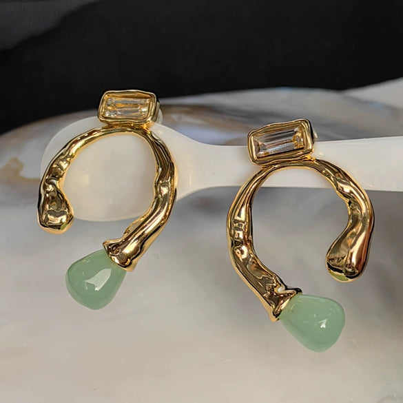 Vintage Geometric Die Cast Earrings With Electroplated Finish Antique Inspired Unisex Fashion Jewelry