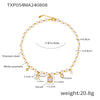Vintage Geometric Digital Tag Shell Bead Titanium Steel 18K Gold Plated Jewelry Suit For Women
