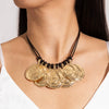 Vintage Geometric Drop Shape Alloy Disc Tassel Necklace With Rhinestone And Diamond Design