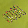 Vintage Geometric Evil Eye Glass Bead Necklace With Electroplated Bead Chain For Women