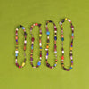 Vintage Geometric Evil Eye Glass Bead Necklace With Electroplated Bead Chain For Women