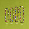 Vintage Geometric Evil Eye Glass Bead Necklace With Electroplated Bead Chain For Women