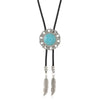 Vintage Geometric Handmade Turquoise Alloy Pendant Unisex Necklace With Regular Chain