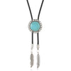Vintage Geometric Handmade Turquoise Alloy Pendant Unisex Necklace With Regular Chain
